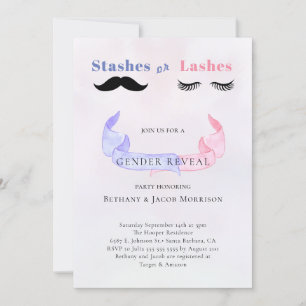 Invitation Baby shower de révélation de genre Stashes ou Lash