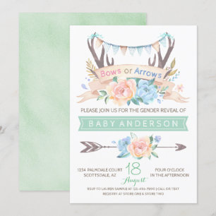 Invitation Baby shower de révélation de genre Trib