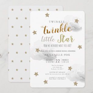 Invitation Baby shower de révélation de genre Twinkle Little 
