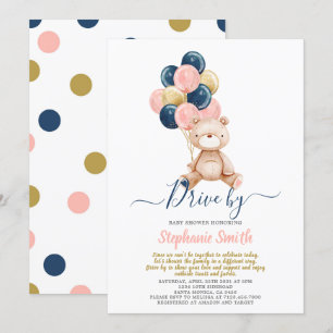 Invitation Baby shower de révélation du genre chez les ours