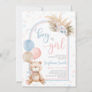 Invitation Baby shower de révélation du genre de l