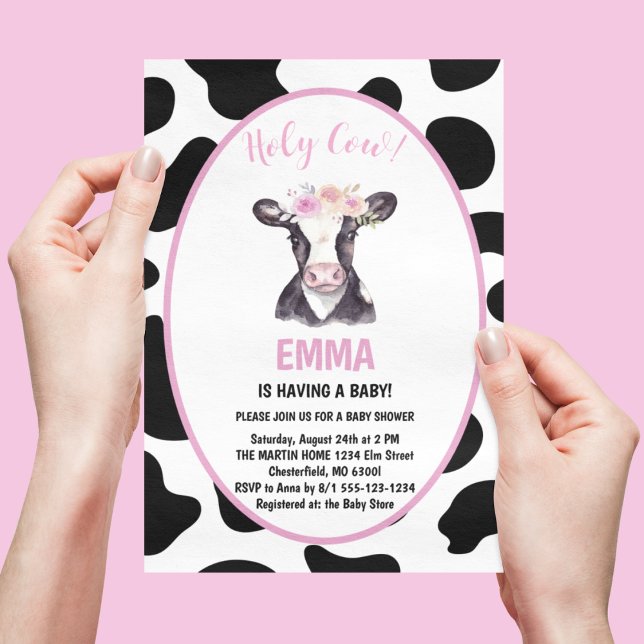 Invitation Baby shower de révélation du sexe de la vache Sain (Créateur téléchargé)