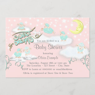 Invitation Baby shower de rêves doux de filles