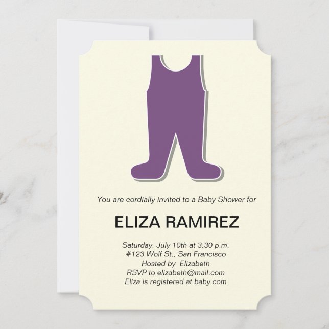 Invitation baby shower de robe mignon (Devant)