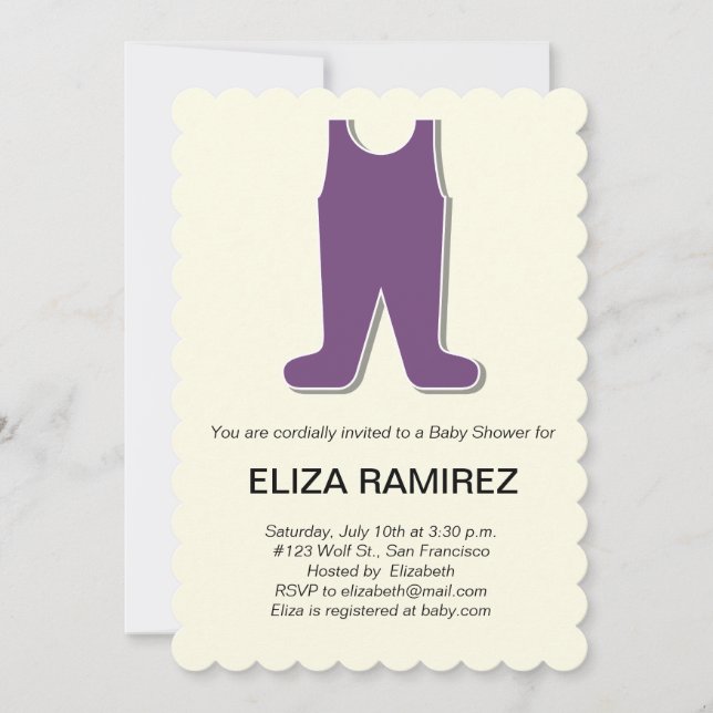 Invitation baby shower de robe mignon (Devant)