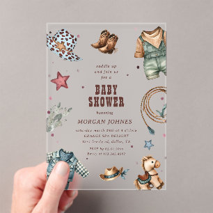 Invitation Baby shower de rodéo de l'Ouest Cowboy 