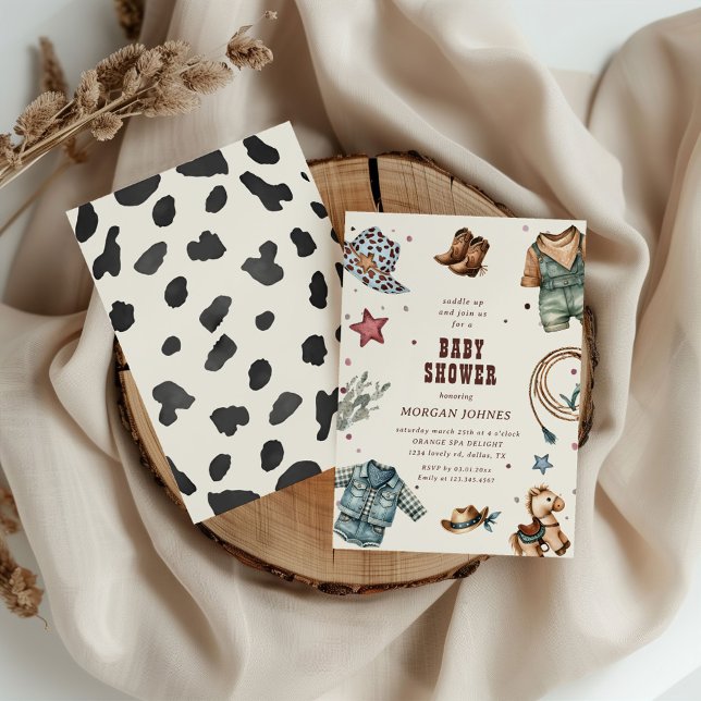 Invitation Baby shower de rodéo de l'Ouest Cowboy  (Créateur téléchargé)