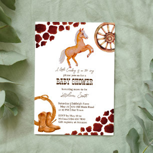 Invitation Baby shower de rodéo occidental Cowboy