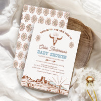 Baby shower de rodéo tribal Brown vintage