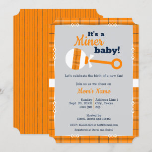 Invitation Baby shower de rotin de rotin d'orange