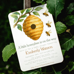 Invitation Baby shower de ruche d'abeilles