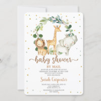 Baby shower de safari dans le bois par la poste