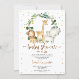 Invitation Baby shower de safari dans le bois par la poste