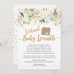 Invitation baby shower de saupoudrage virtuel pour bébés de l