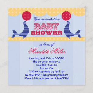 Invitation Baby shower de scellement de cirque