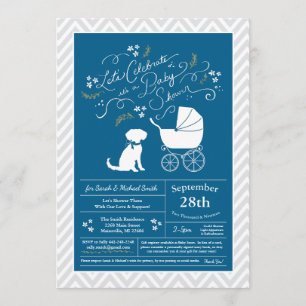 Invitation Baby shower de Schnoodle Dog Bleu