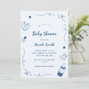 Invitation Baby shower de scribble de Doodle tiré à la main