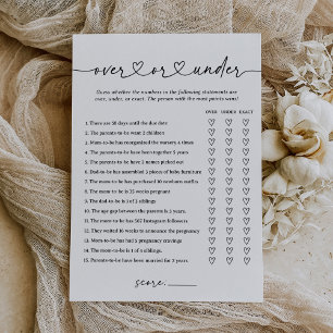 Invitation Baby shower de script moderne sur ou sous jeu