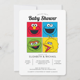 Invitation Baby shower de Sesame Street Pals