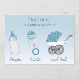 Invitation Baby shower de Shake Rattle et Roll Boy