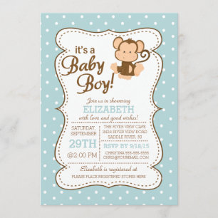 Invitation Baby shower de singe de Jungle moderne 