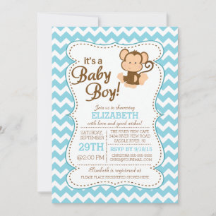 Invitation Baby shower de singe de la Jungle de Ti
