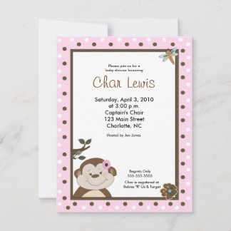 Invitation Baby shower de singe de la Jungle migno