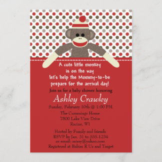 Invitation Baby shower de singe de réserve - perso