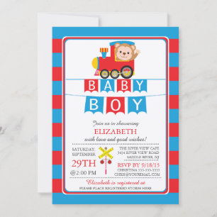 Invitation Baby shower de singe du Safari Cute