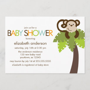 Invitation Baby shower de singe joueur