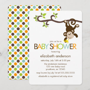 Invitation Baby shower de singe joueur
