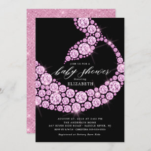Invitation Baby shower de sirène rose moderne