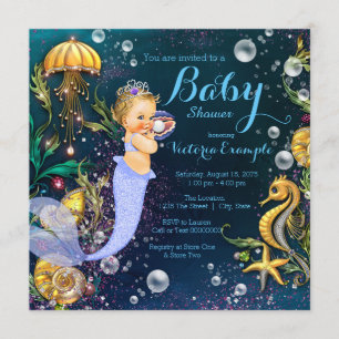Invitation Baby Shower de Sirène Sous La Mer