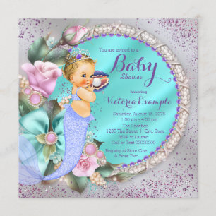 Invitation Baby Shower de Sirène Sous La Mer