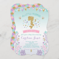Invitation Baby shower de sirènes rose Turquoise v