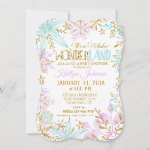 Invitation Baby shower de Snowflake Winter Wonderland