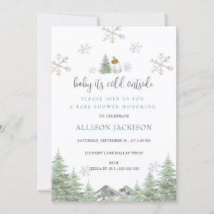 Invitation Baby shower de snowflakes d'hiver