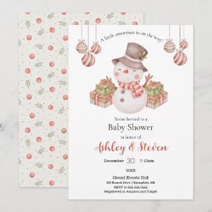 Invitation Baby shower de Snowman Woodland