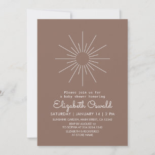 Invitation Baby shower de soleil moderne Boho Terra Cotta