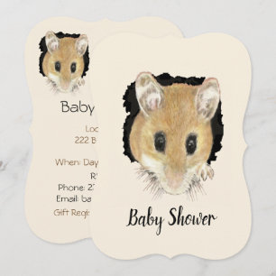 Invitation Baby shower de souris pour bébé aquarelle