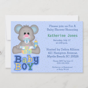 Invitation Baby shower de souris pour bébé mignonn