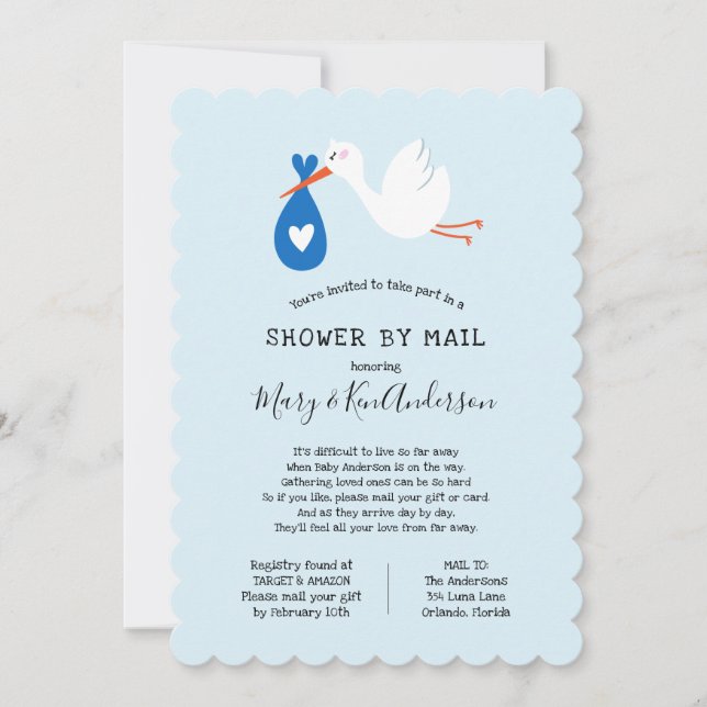 Invitation Baby shower de stockage par courrier (Devant)