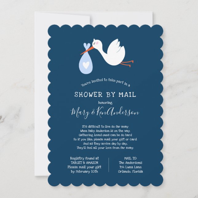 Invitation Baby shower de stockage par courrier (Devant)