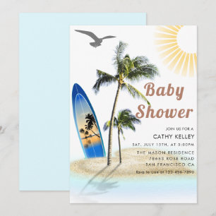 Invitation Baby shower de surf de plage de marque personnalis