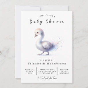 Invitation Baby shower de Swan personnalisé amusant