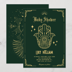 Invitation baby shower de symboles d'art vintage de Bohême