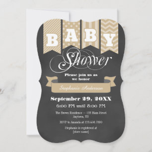 Invitation Baby shower de tableau de bord beige Ta