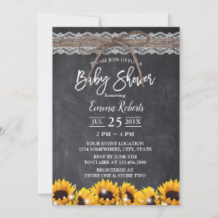 Invitation Baby shower de tableau de bord en dentelle de tour