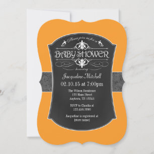 Invitation Baby shower de tableau de bord gris ora