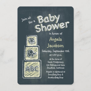 Invitation Baby shower de tableau de bord Jaune
